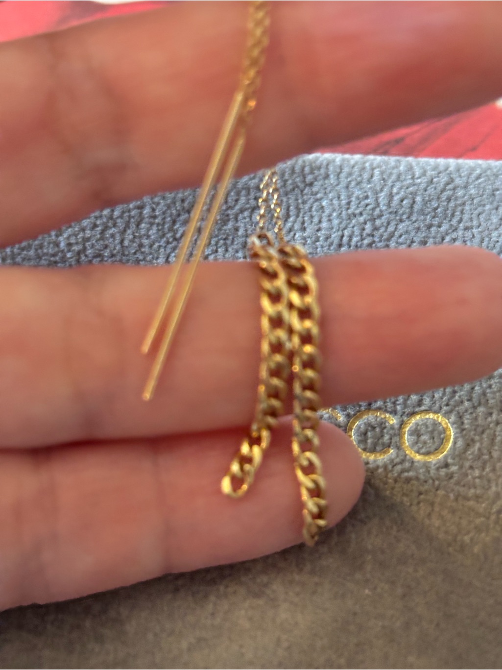 Zoe Chicco - 14k Gold Small Curb Chain Drop Threaders - Mint Condition — image 4 of 6